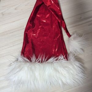 Red Santa Hat with White Fur Trim